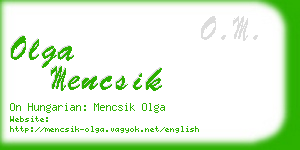 olga mencsik business card